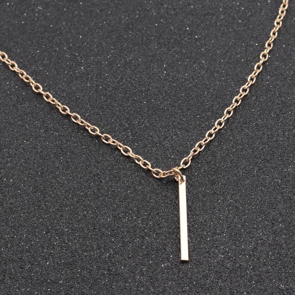 NEW!💙💎💛GOLDEN💛SHORT💛BAR💛NECKLACE!💛💎💙CUTE! - Picture 6 of 8
